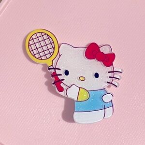 Hello Kitty Tennis hair clip - Vibrant Red, Yellow, and Blue